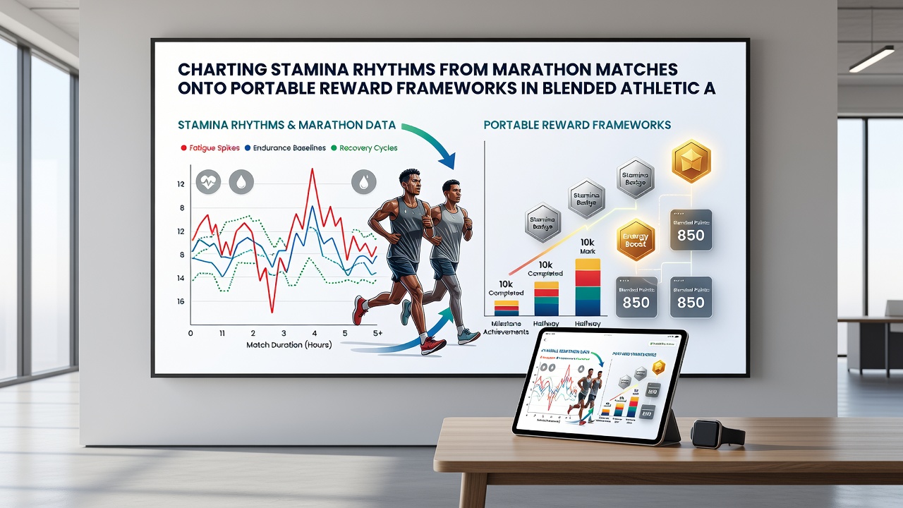 Beispielhafte Darstellung hybrider Datenflüsse zwischen athletischen Matches und mobilen Simulationsbelohnungen