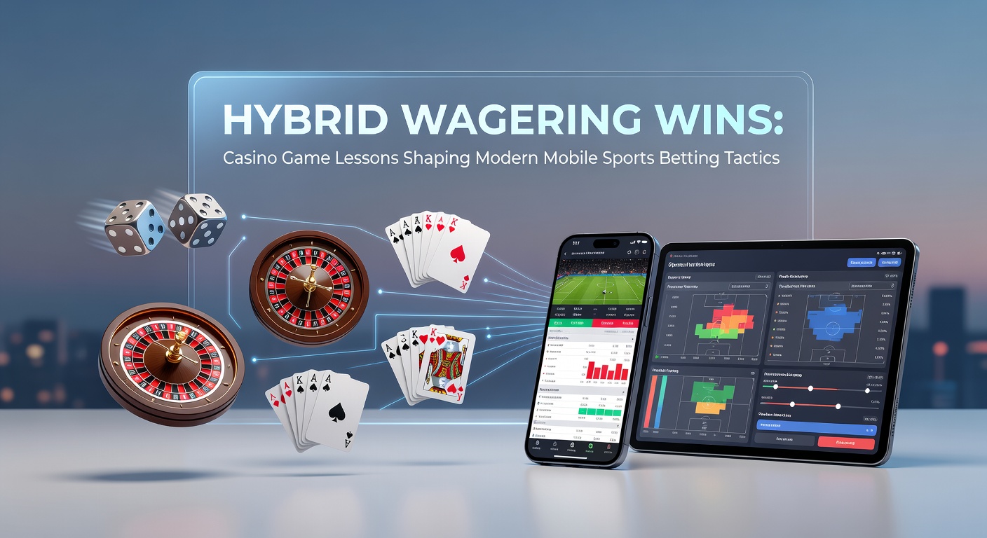 Smartphone mit Sportwetten-App und Casino-Chips auf einem Tisch, symbolisiert die Verschmelzung von Casino-Strategien und mobiler Sportwetten