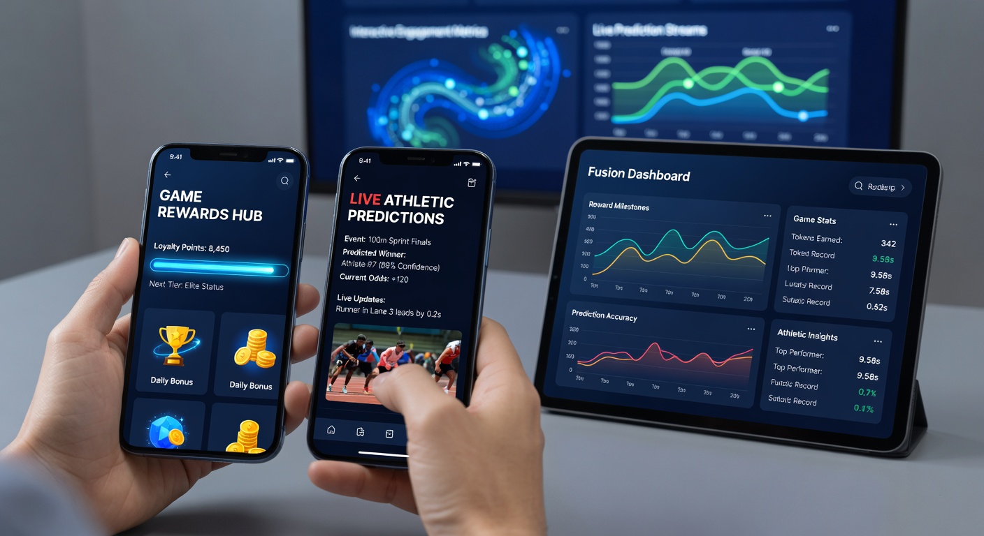 Beispiel einer mobilen Oberfläche mit Sportvorhersagen und integrierten Spielbelohnungen