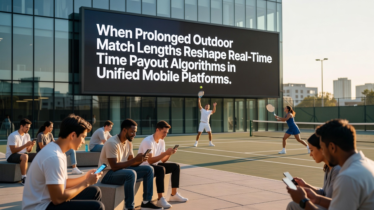 Mobile App-Schnittstelle zeigt Echtzeit-Auszahlungen mit Tennis- und Esports-Elementen
